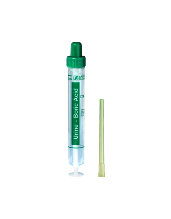 Monovette® Urine, Acide borique, 10 ml, bouchon vert