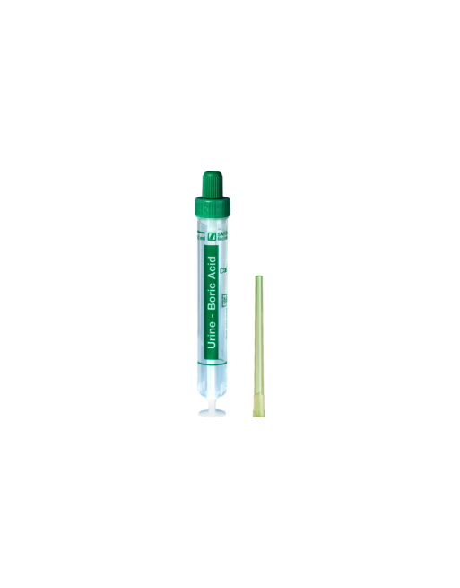 Monovette® Urine, Acide borique, 10 ml, bouchon vert