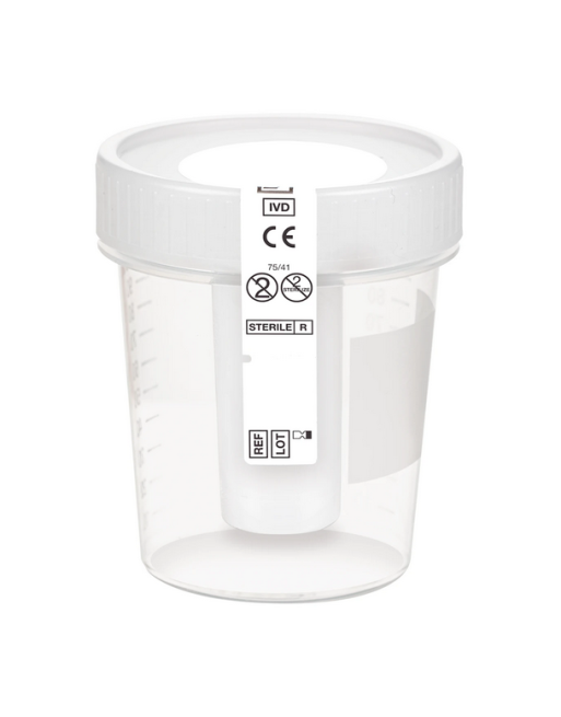 100ml Récipient à urines NFT avec dispositif de transfert intégré sans aiguille